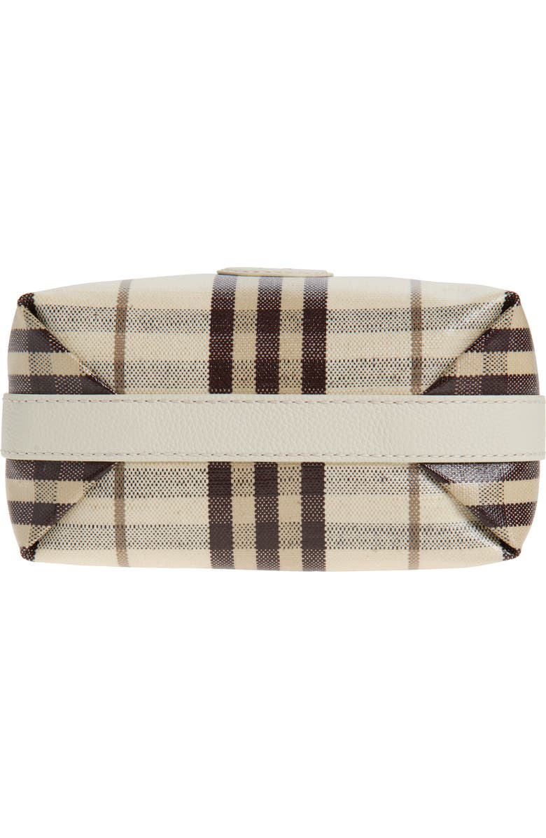 Burberry Highlands Check Coated Canvas Top Handle Bag, Alternate, color, Light Beige