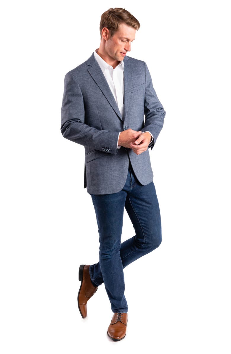 SAVILE ROW CO Tonal Knit Sport Coat, Alternate, color, Navy