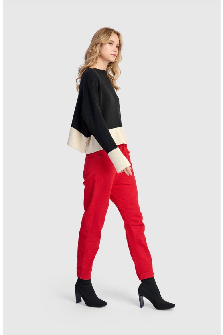 Vista Block Sweater, Alternate, color, Black/cream