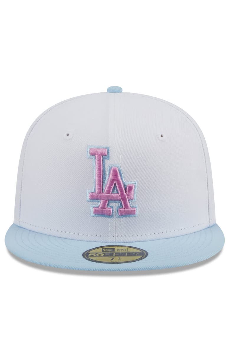 New Era Men's New Era Light Blue Los Angeles Dodgers Spring Color Basic Two-Tone 59FIFTY Fitted Hat, Alternate, color,