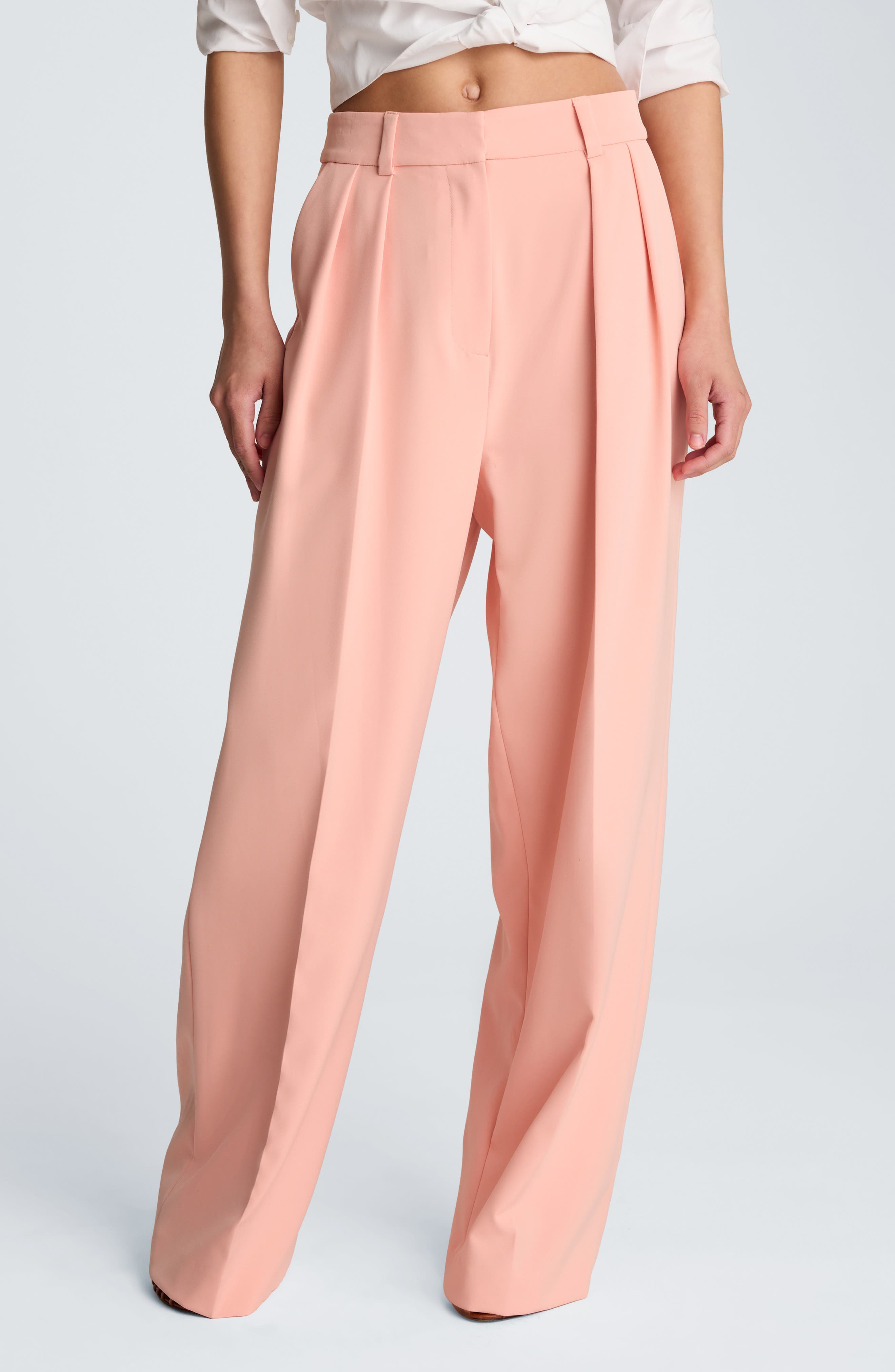 Double Pleat Wide Leg Pants