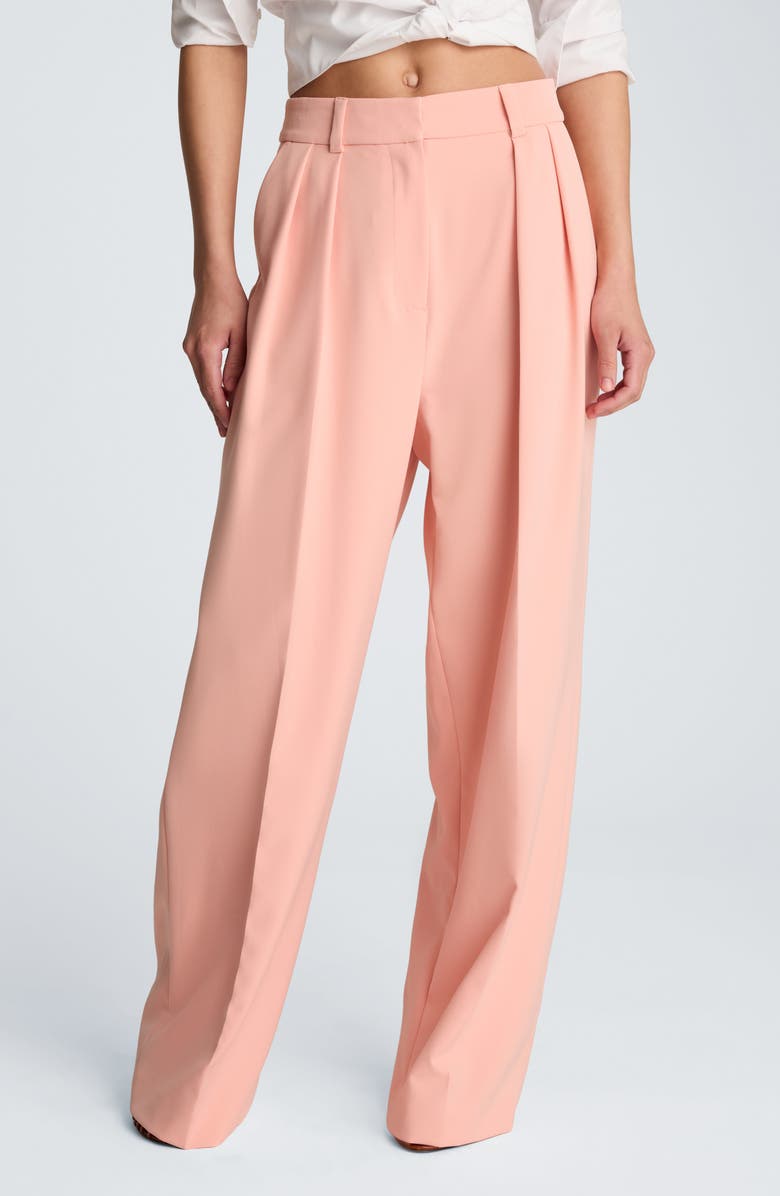 Kenneth Cole Double Pleat Wide Leg Pants, Main, color, Soft Peach