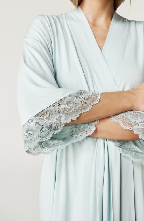 Posh Peanut Lace Trim Robe In Blue