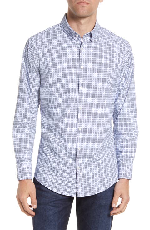 Monaco Neat Performance Button-Up Shirt