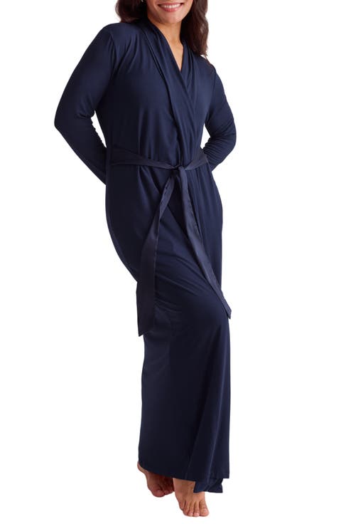 Satin Tie Stretch Knit Robe