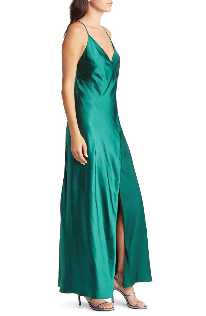 Lulus Fondly Loved Satin Wrap Gown, Alternate, color, 