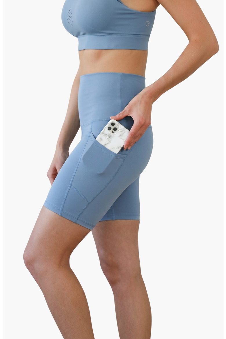 Ultra High-Rise Postpartum Compression Biker Short, Alternate, color, Malibu Blue