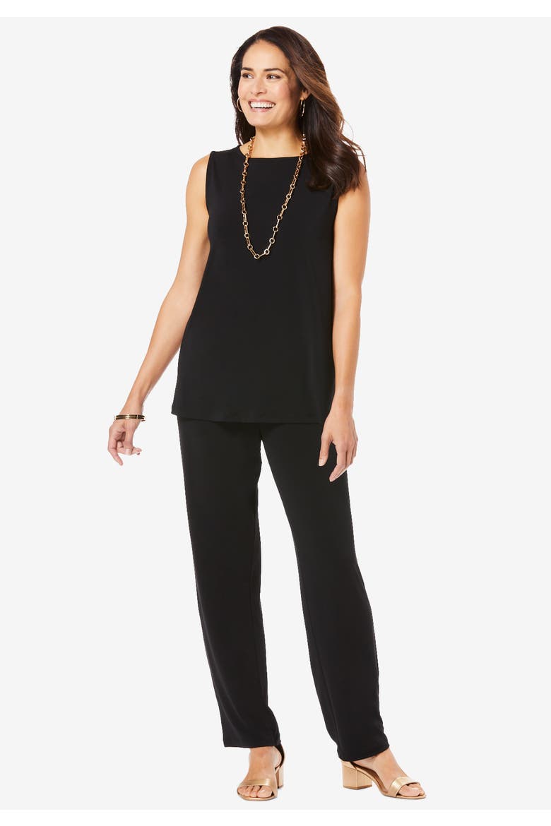 3 Piece Knit Pant Set, Alternate, color, DEEP ORCHID BLACK COLORBLOCK