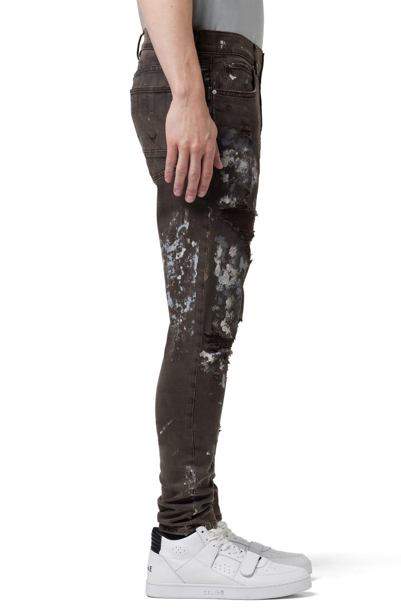 Hudson Jeans Zack Ripped Skinny Jeans, Alternate, color, Chocolate Thrasher