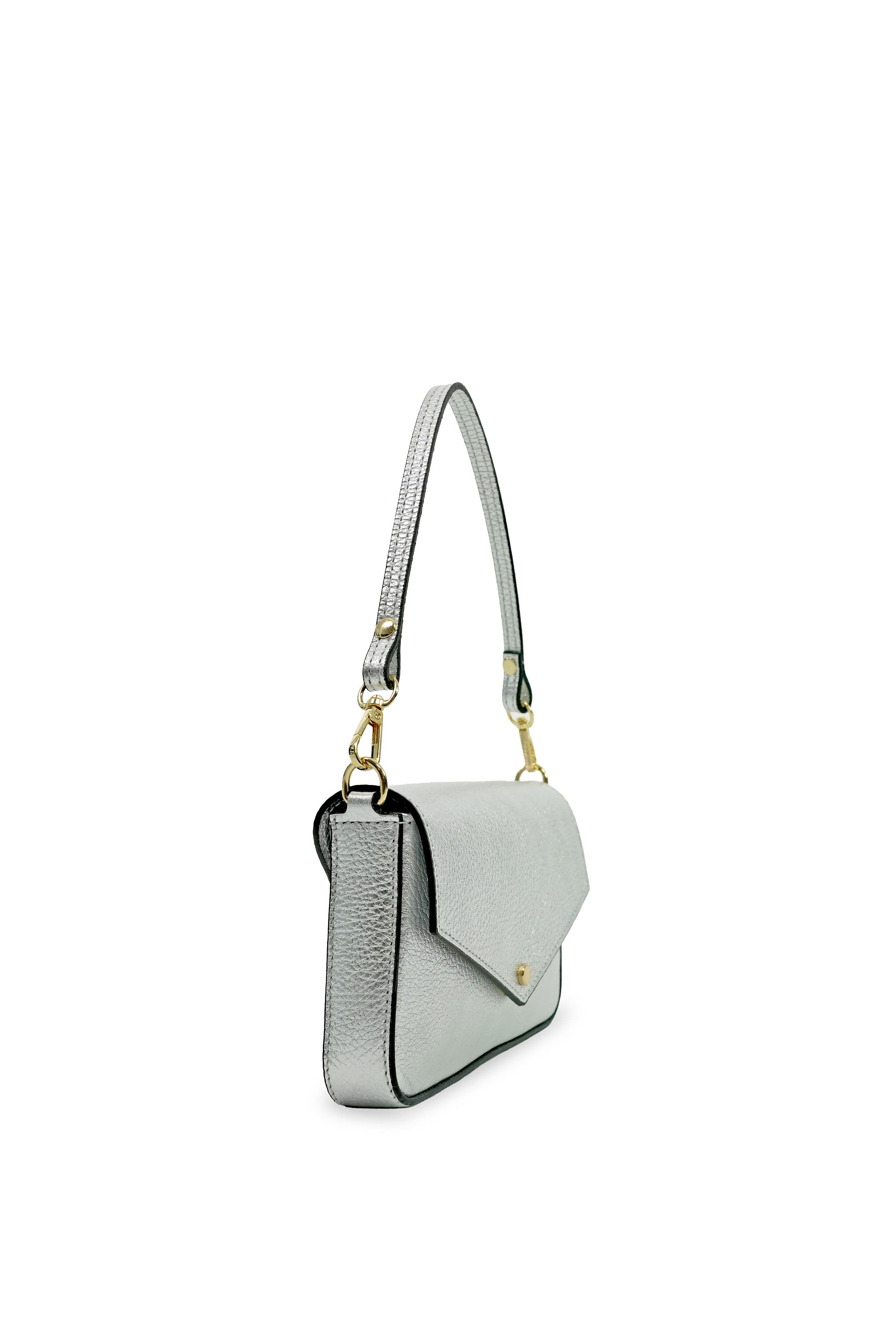 The Munro Leather Shoulder Bag, Alternate, color, Silver