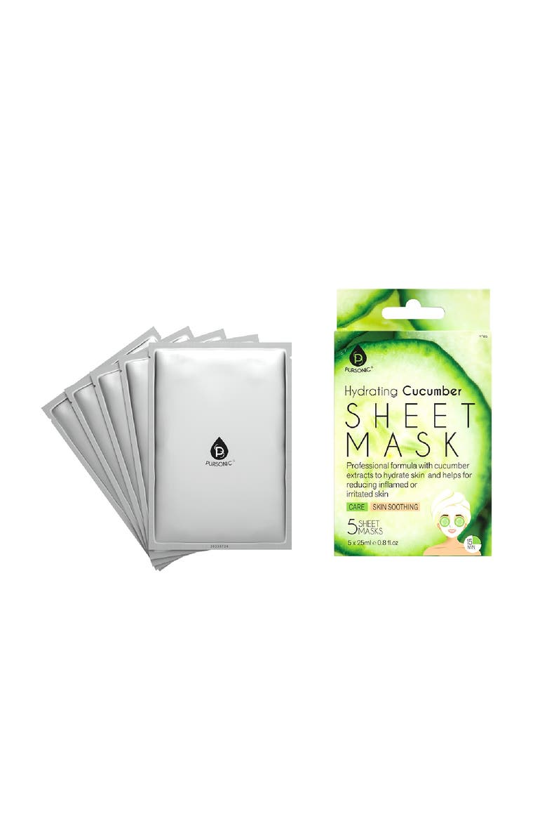 PURSONIC Hydrating Cucumber Sheet Masks, Alternate, color, Green