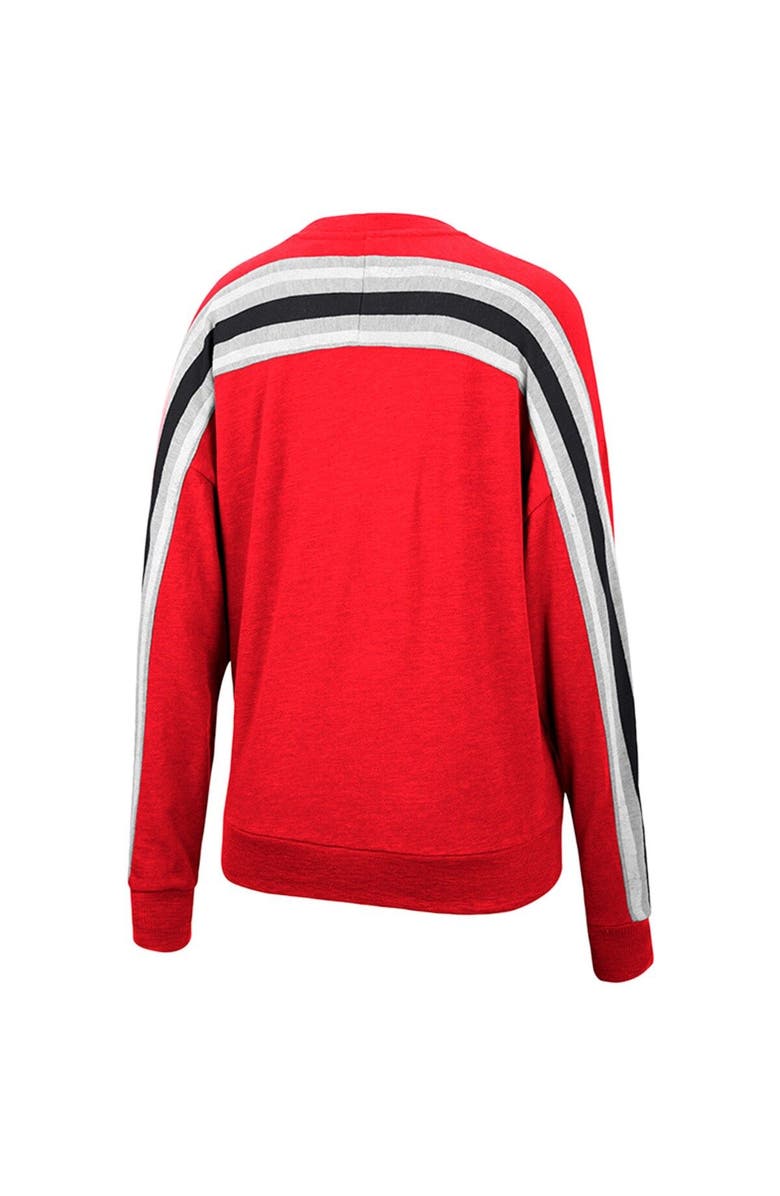 COLOSSEUM Women's Colosseum Heathered Red Maryland Terrapins Team Oversized Pullover Sweatshirt, Alternate, color, 