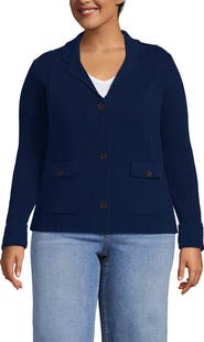 Lands' End Drifter Ribbed Collared Blazer Sweater