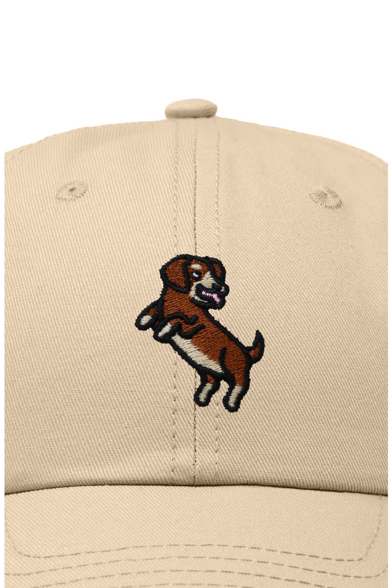 Dachshund Embroidered Dad Cap, Alternate, color, Khaki