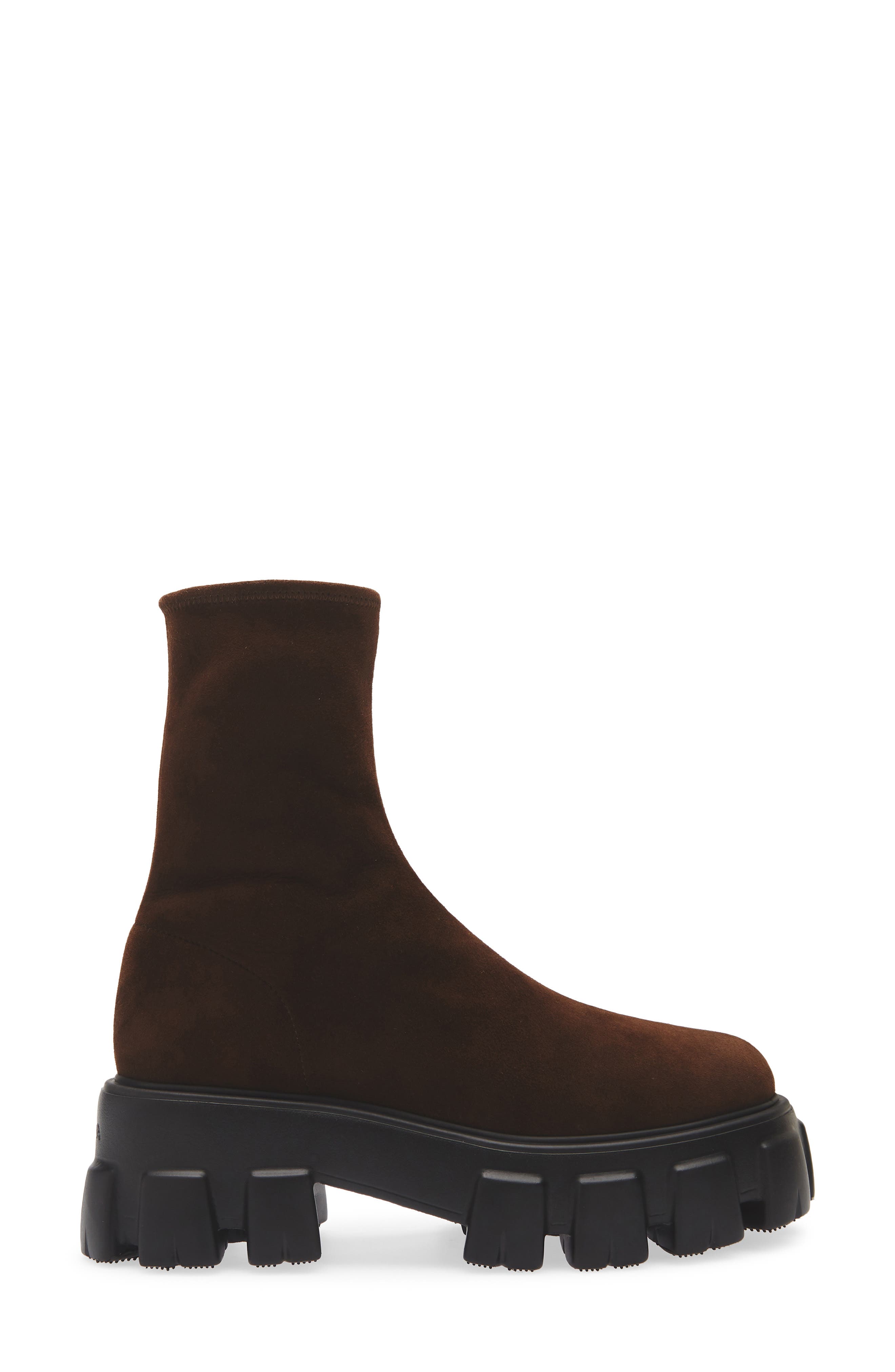 Prada Monolith Lug Sole Bootie, Alternate, color, Moro