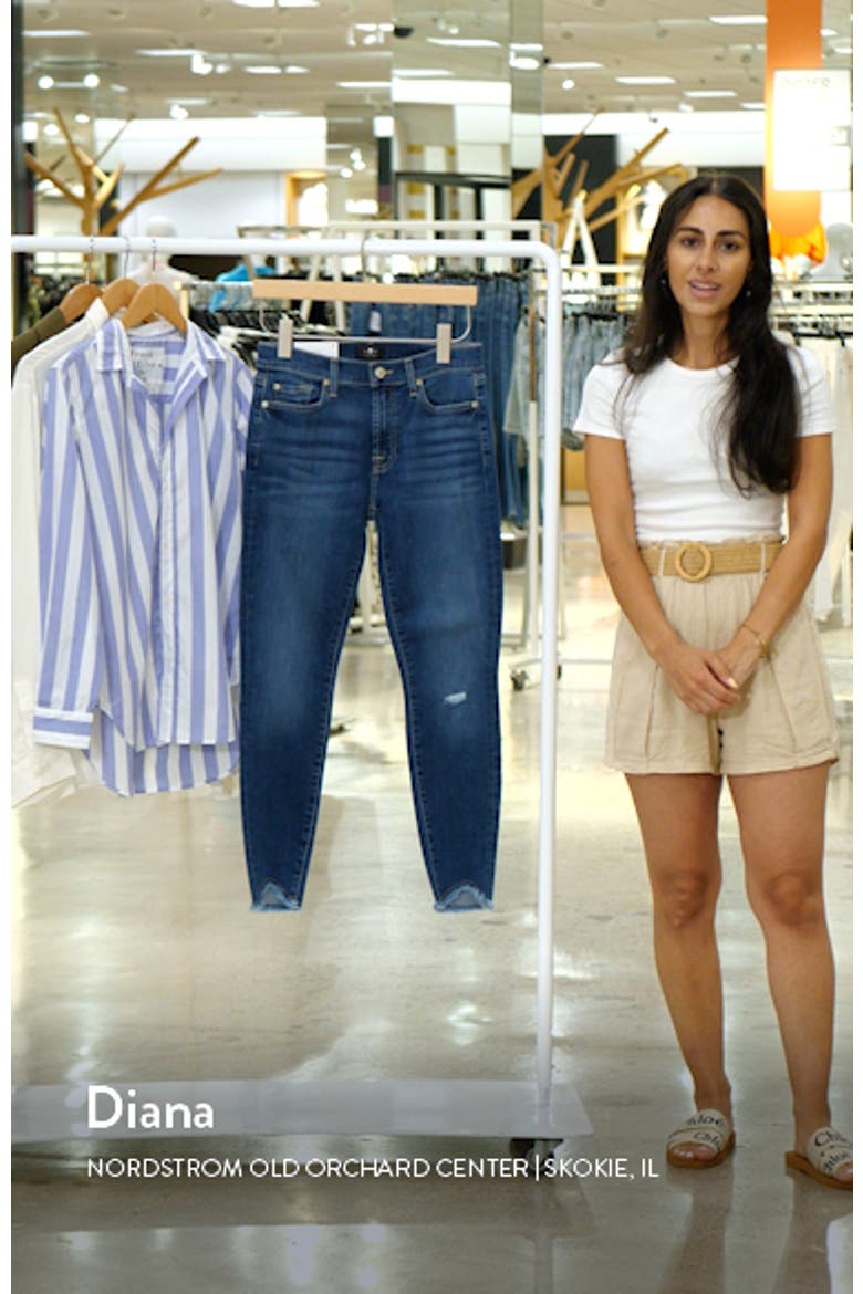 Ripped Frayed Hem Ankle Skinny Jeans video
