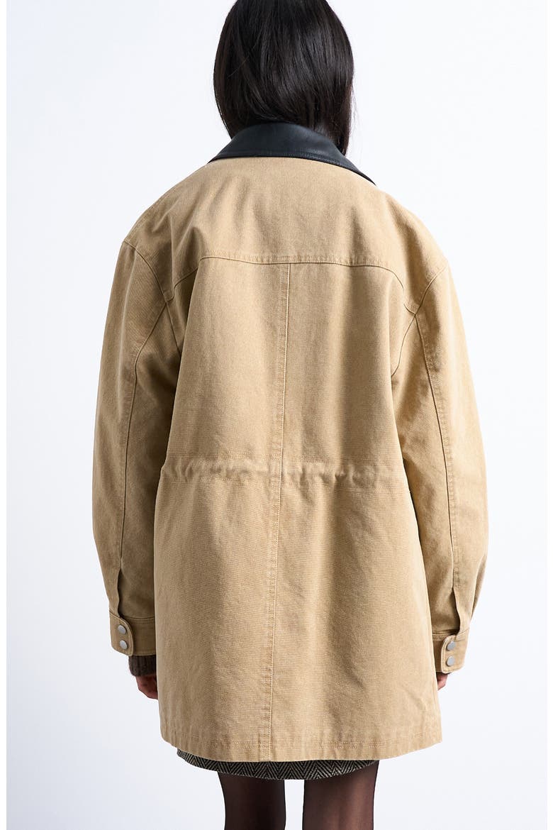 Cotton Blend Barn Jacket, Alternate, color, TAN