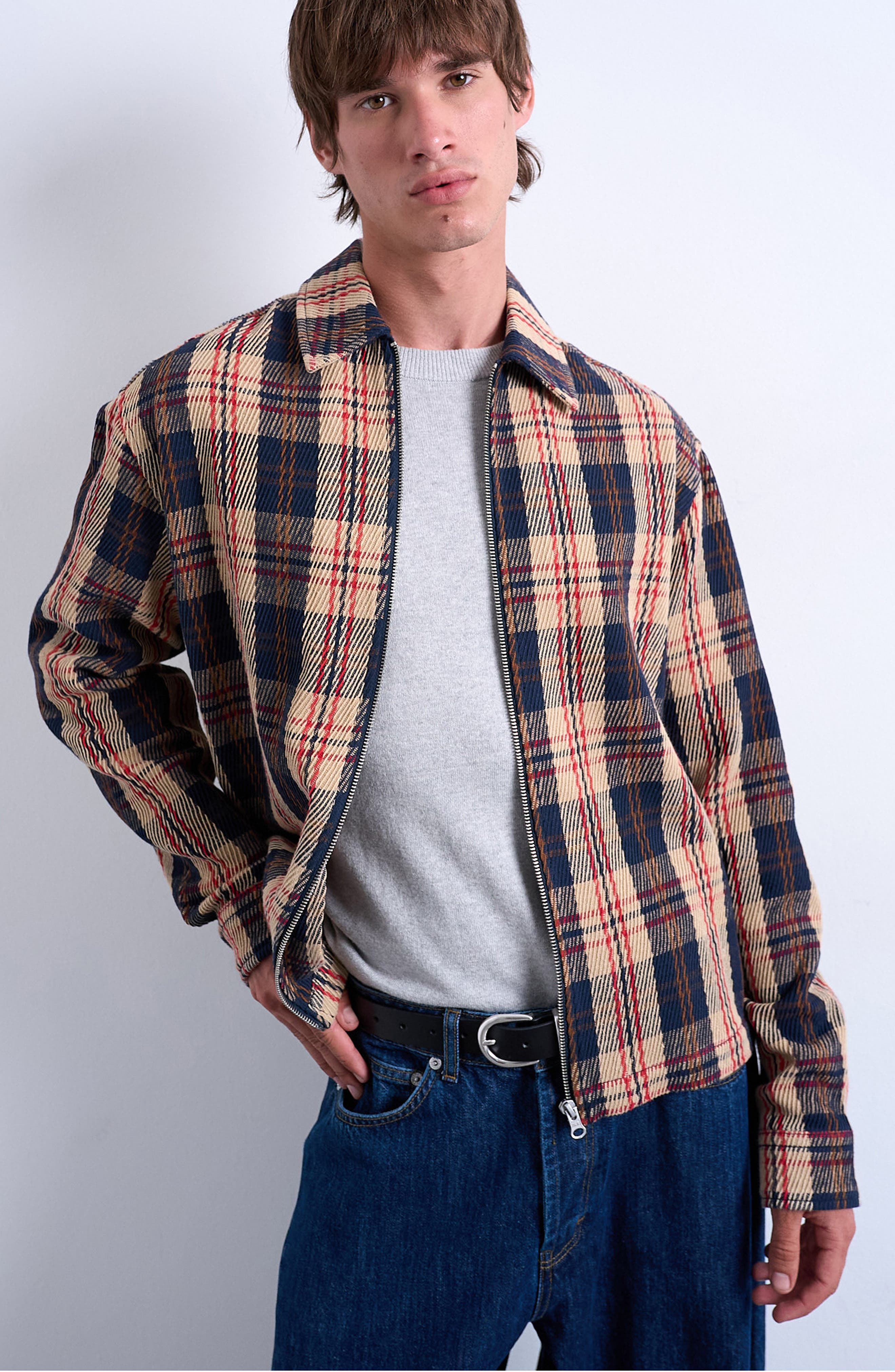 Check Zip Overshirt