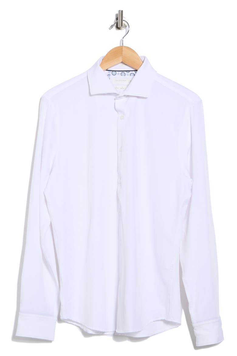 Tech Long Sleeve Button Front Shirt, Alternate, color, WHITE