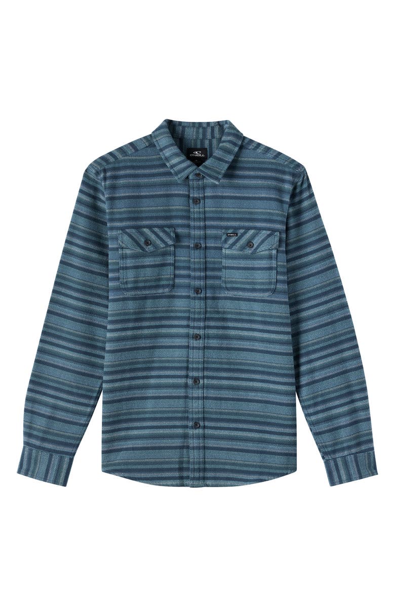 O'Neill Kids' Richmond Flannel Button-Up Shirt, Main, color, Citadel