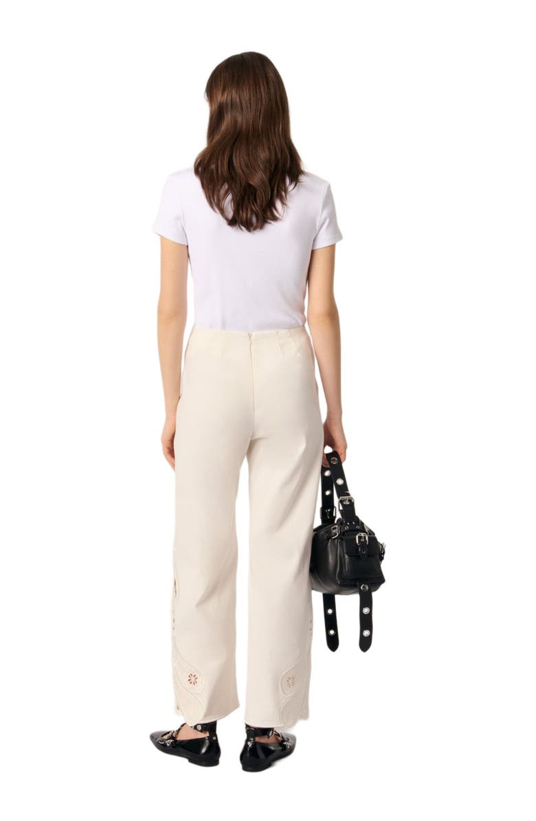 maje Embroidered trousers, Alternate, color, 