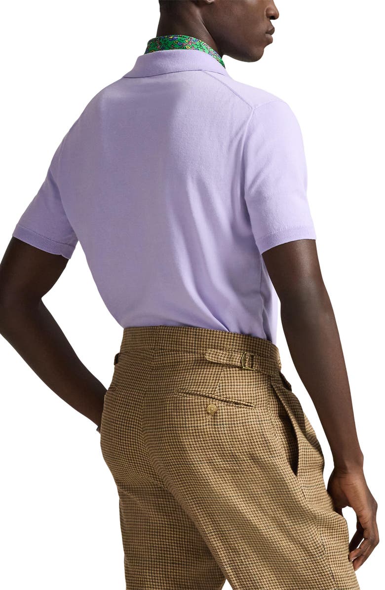 Polo Ralph Lauren Short Sleeve Cotton Polo Sweater, Alternate, color, Powder Purple
