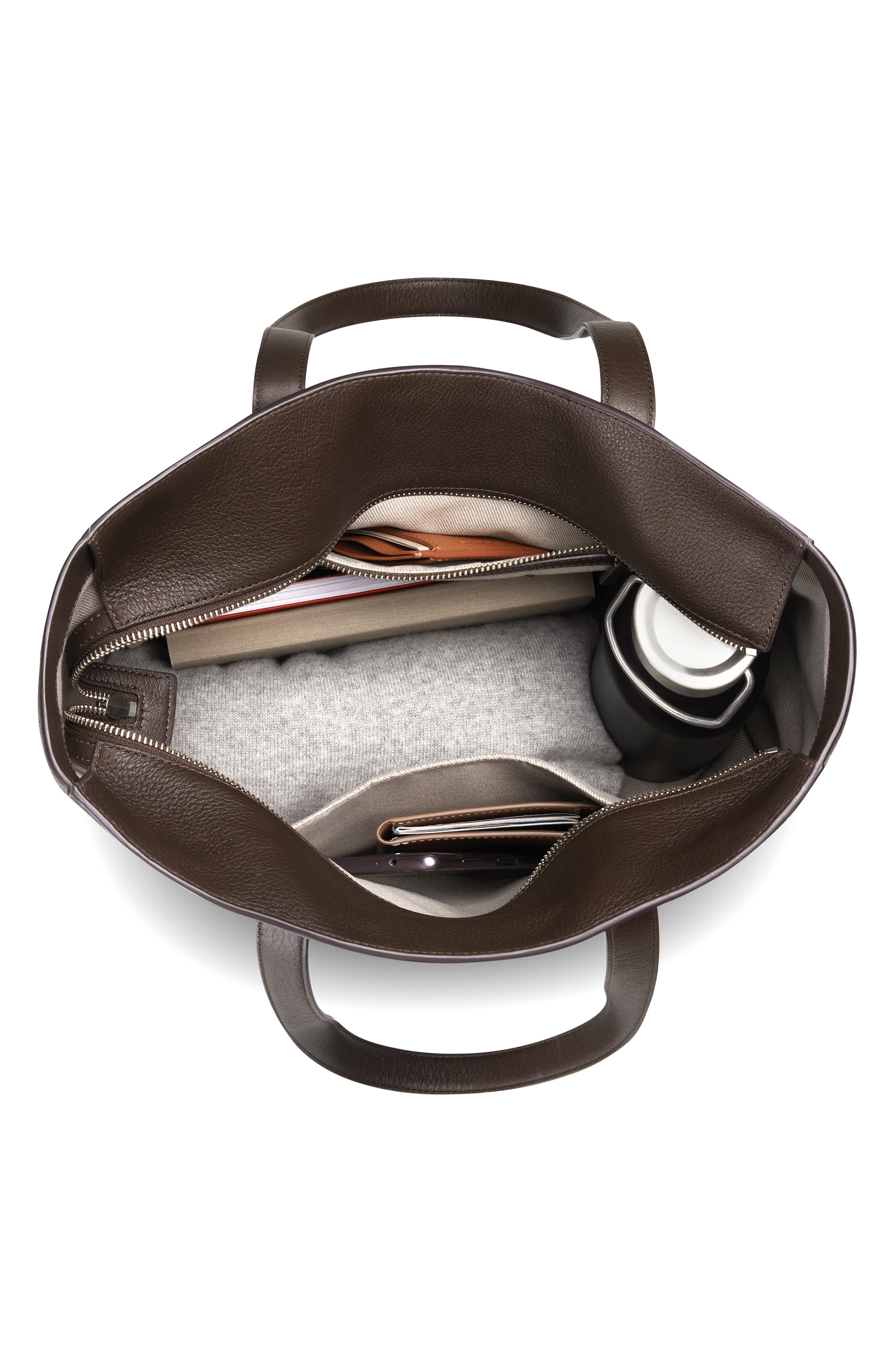 Canfield North-South Pebbled Leather Tote, Alternate, color, ESPRESSO