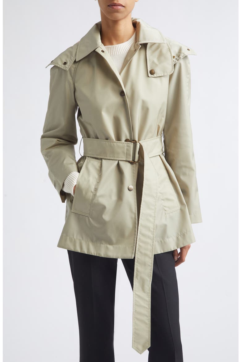 Tilgate Short Hooded Trench Coat, Main, color, SPARROW BEIGE