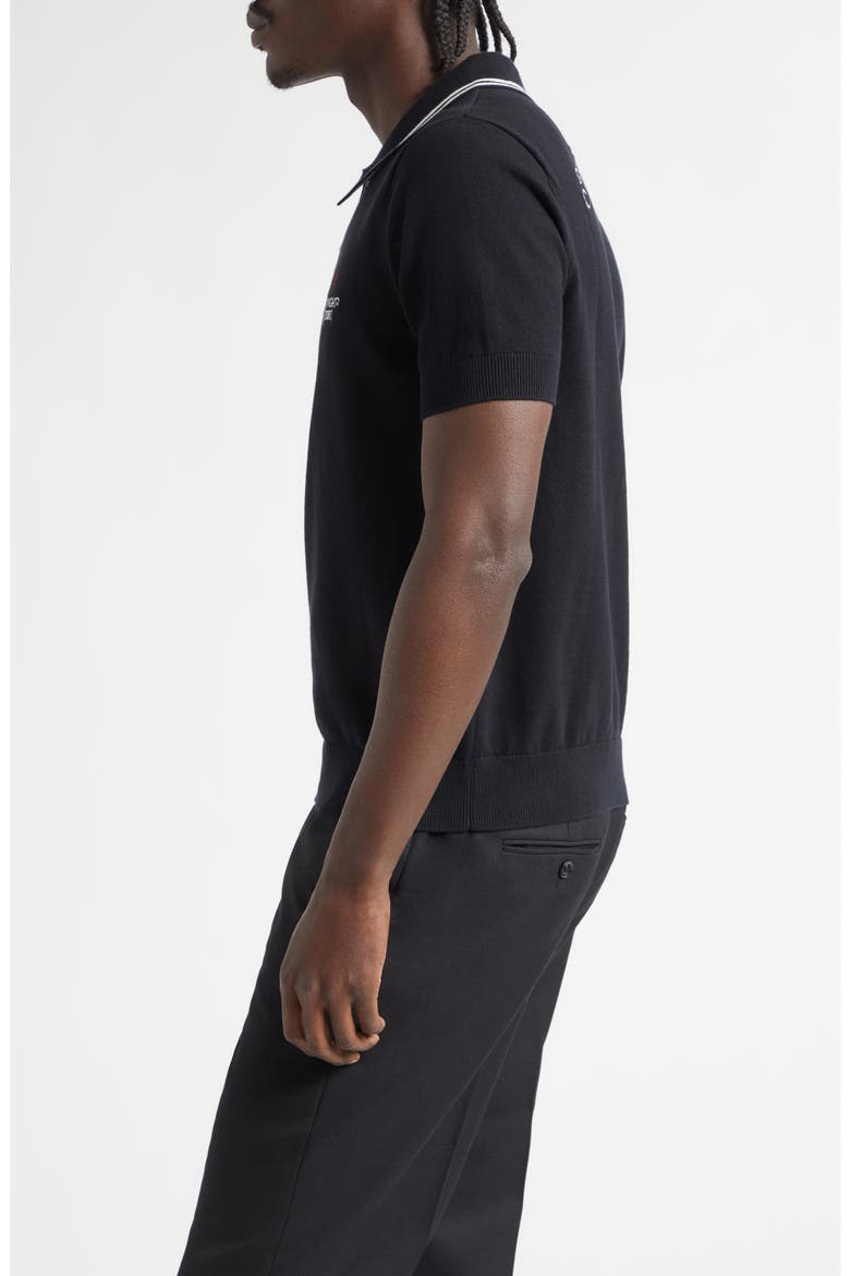 Signature Logo Embroidered Polo Sweater, Alternate, color, BLACK