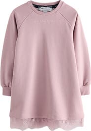 smALLSAINTS by ALLSAINTS Kids' Lee Lace Trim Long Sleeve Sweatshirt Dress