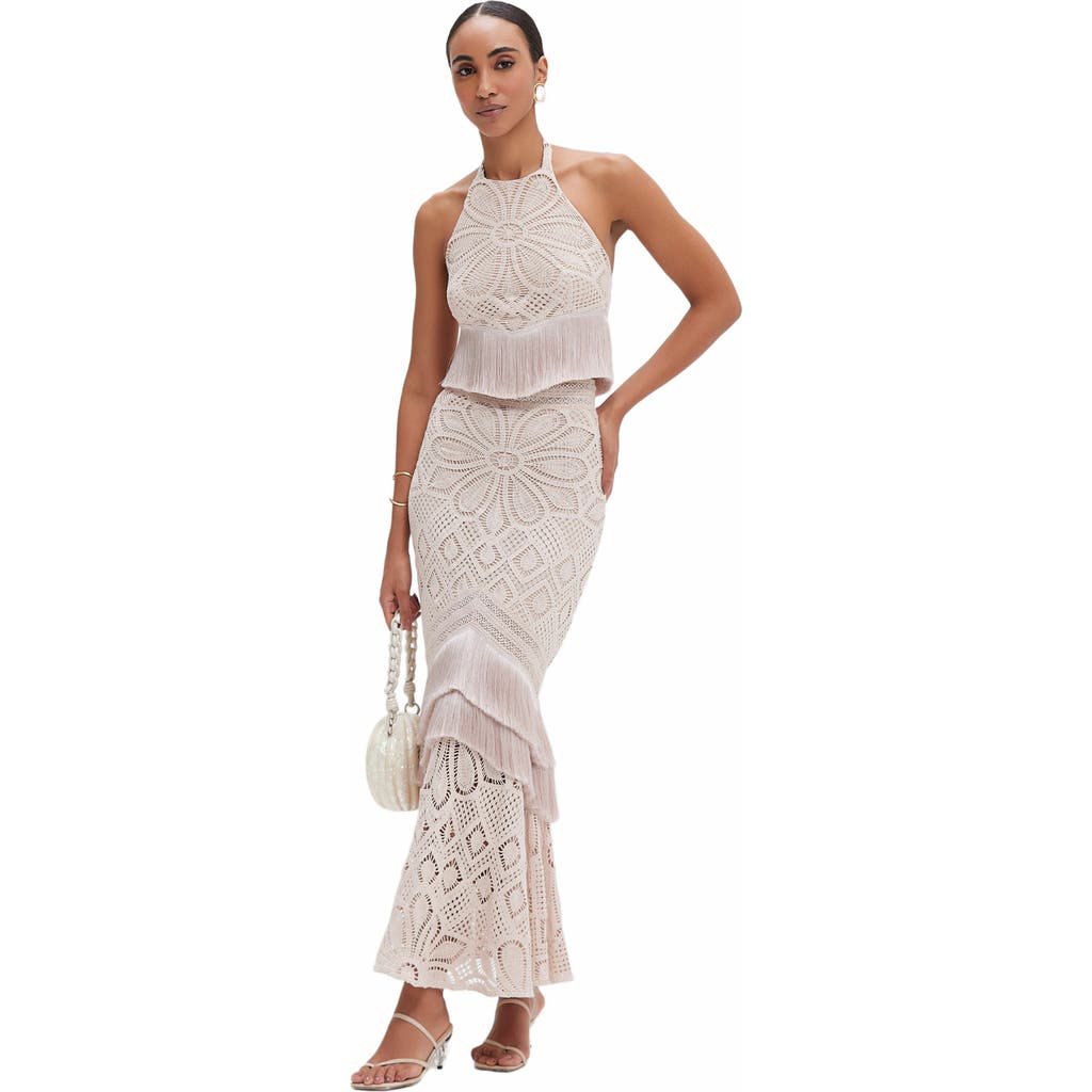 PatBO Flower Crochet Skirt in Beige  product