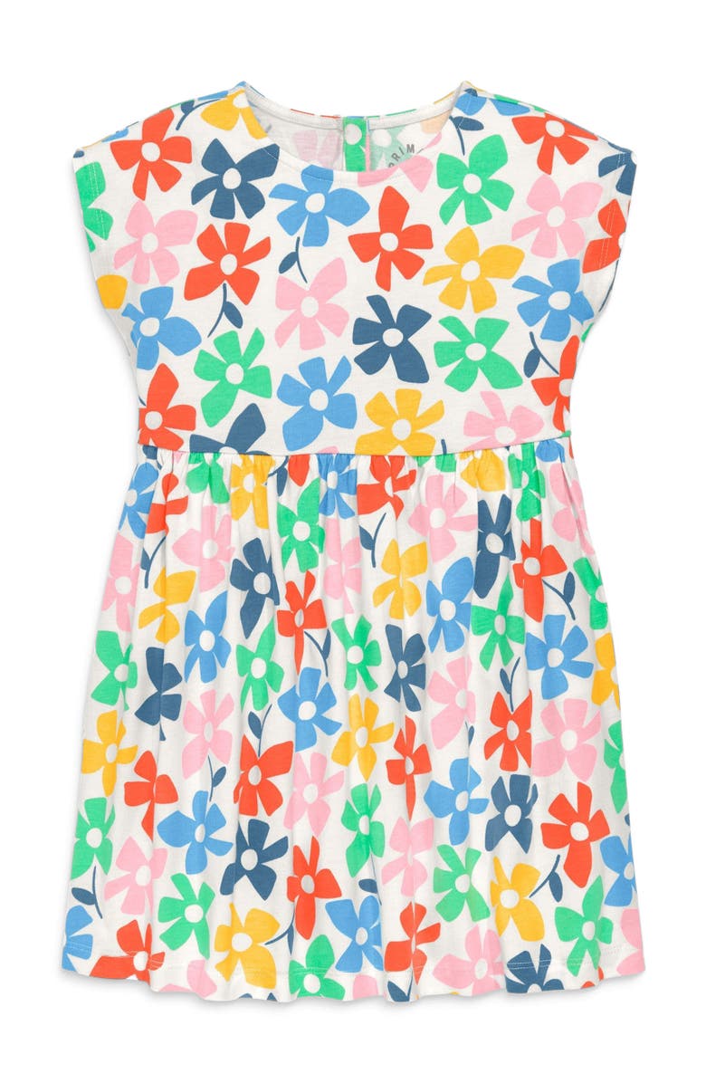 Primary Kids Backyard Dress, Main, color, Ivory Rainbow Spring Blooms