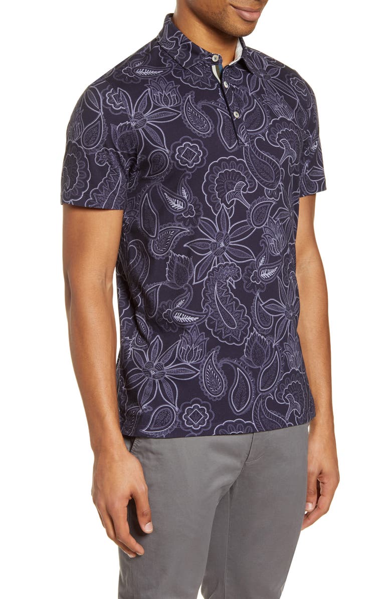 Ted Baker London Fright Floral Polo, Alternate, color, 