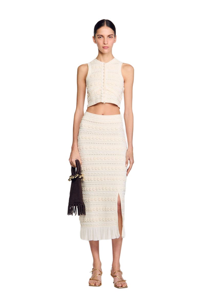 SANDRO Crochet detail sweater, Alternate, color, 