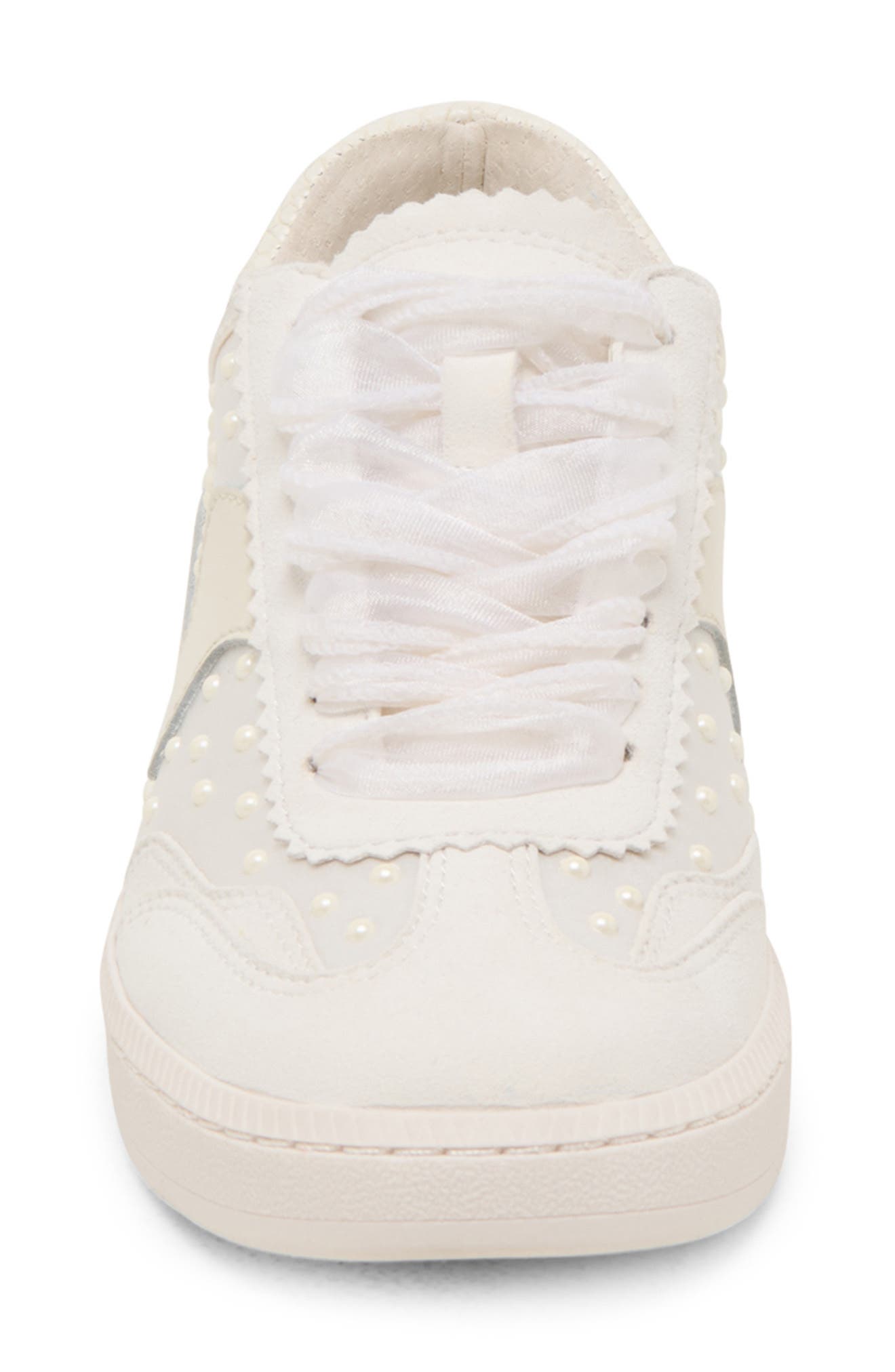 Notice Studded Sneaker, Alternate, color, OFF WHITE SATIN