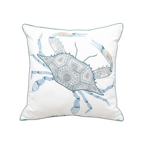 Sea Glass Crab Indoor/Outdoor Accent Throw Pillow 20" x 20"