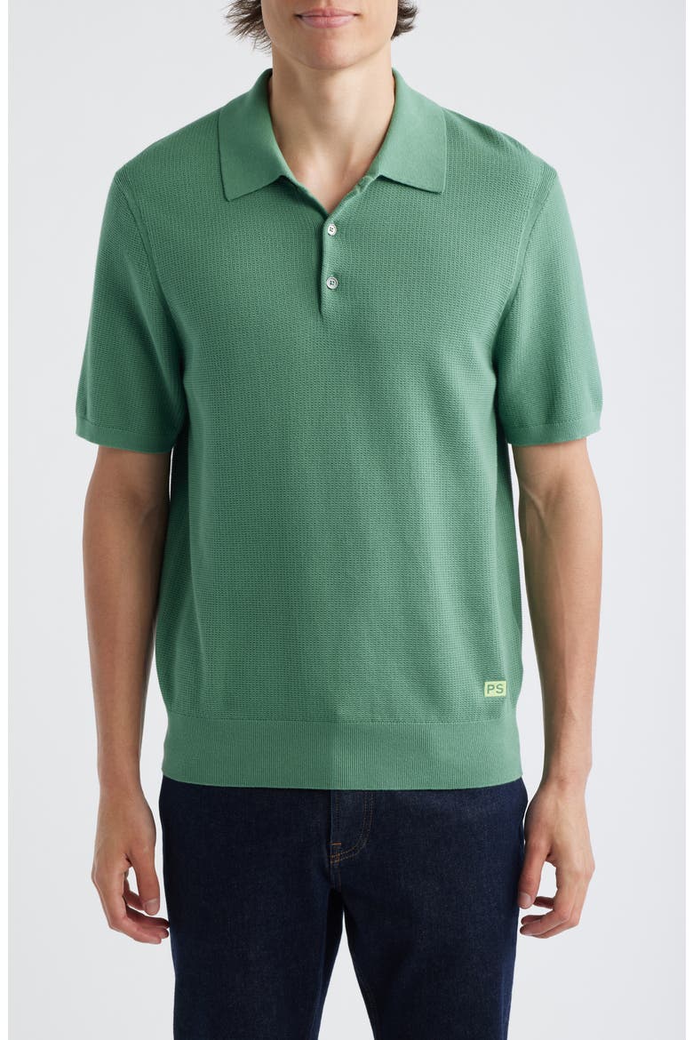 Short Sleeve Organic Cotton Polo Sweater, Main, color, EMERALD GREEN
