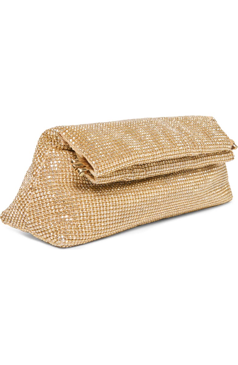 Dolce Vita Akila Crystal Mesh Foldover Clutch, Alternate, color, Gold