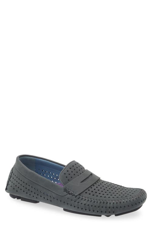 Robert Zur Flyer Perforated Driving Shoe In Slate