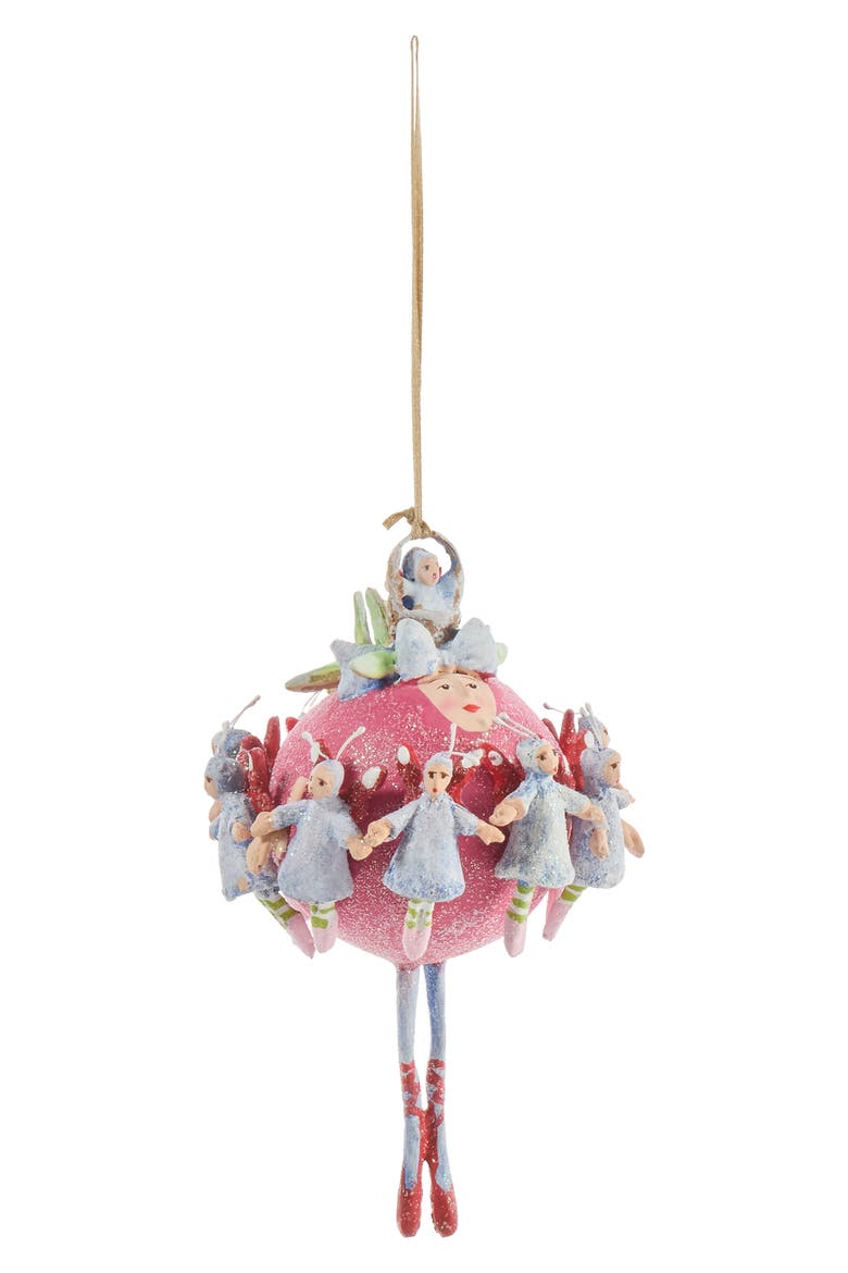 Patience Brewster 12 Days 11 Ladies Dancing Ornament, Main, color, RED