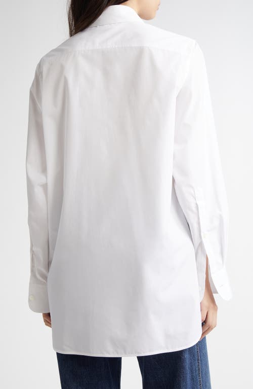 Stella Mccartney Crystal Floral Embellished Button-up Shirt In Pure White