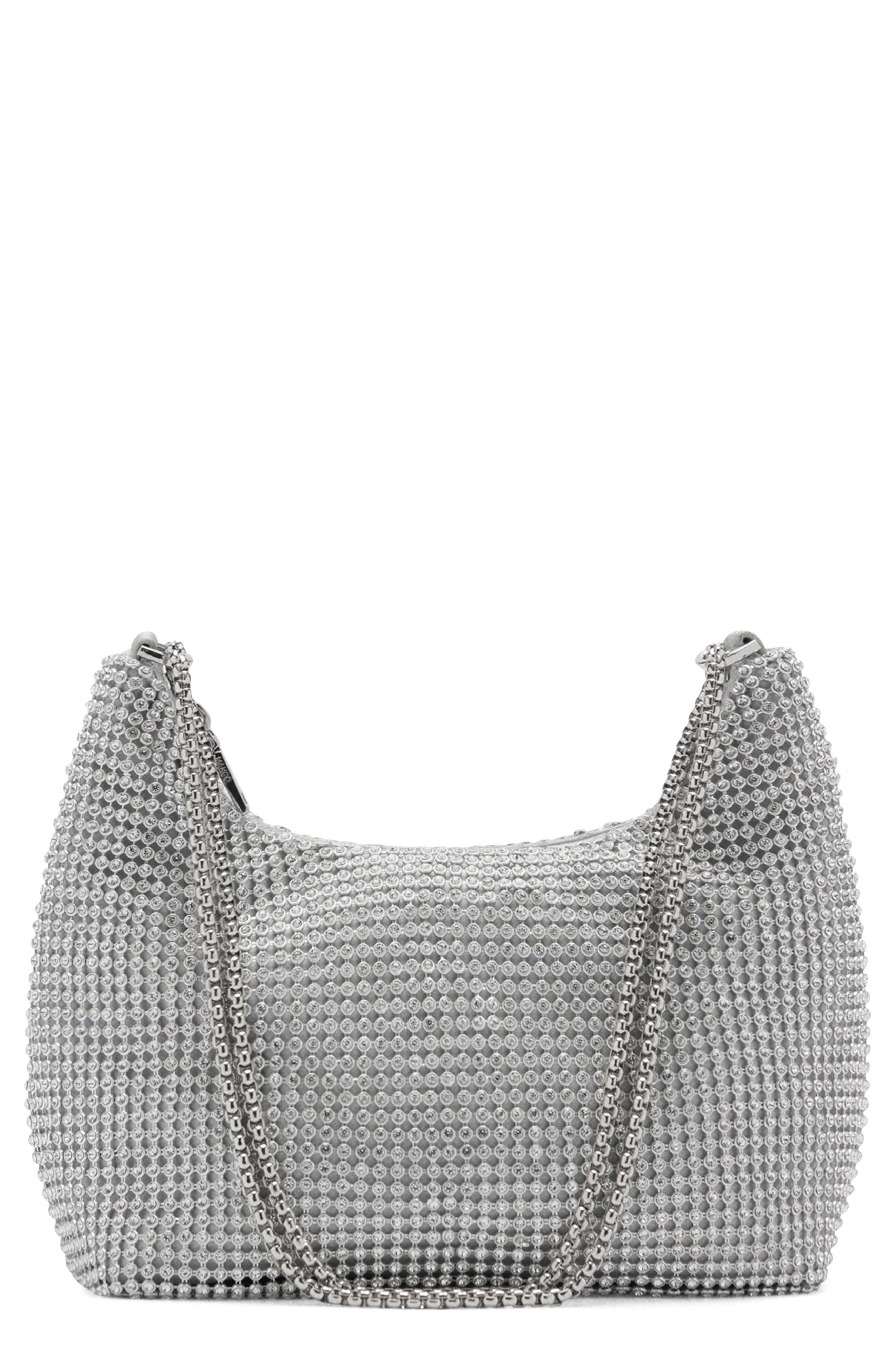 MANGO Crystal Mesh Chain Strap Shoulder Bag, Main, color, 