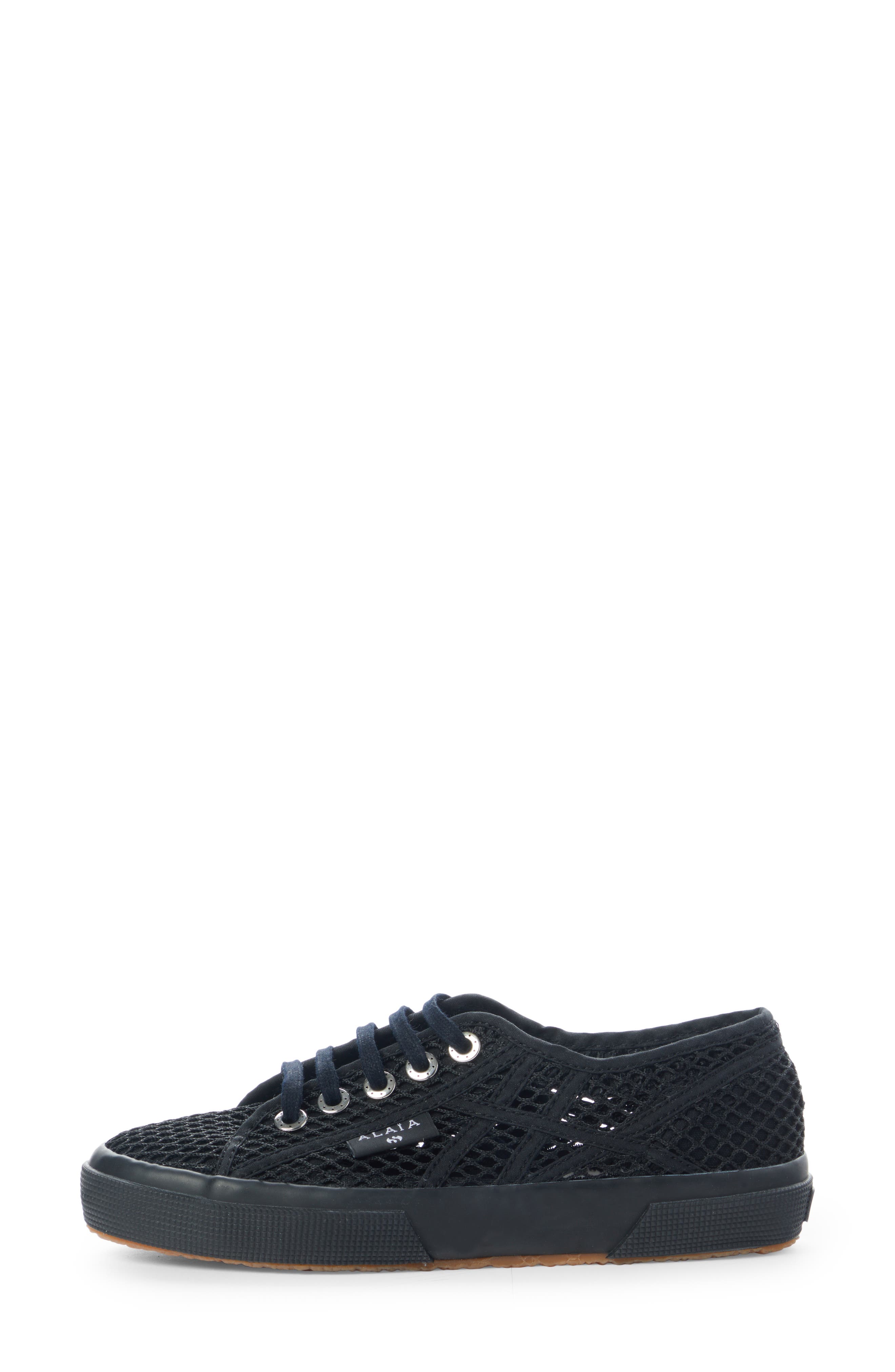 Alaïa x Superga Fishnet Lace-Up Sneaker, Alternate, color, 