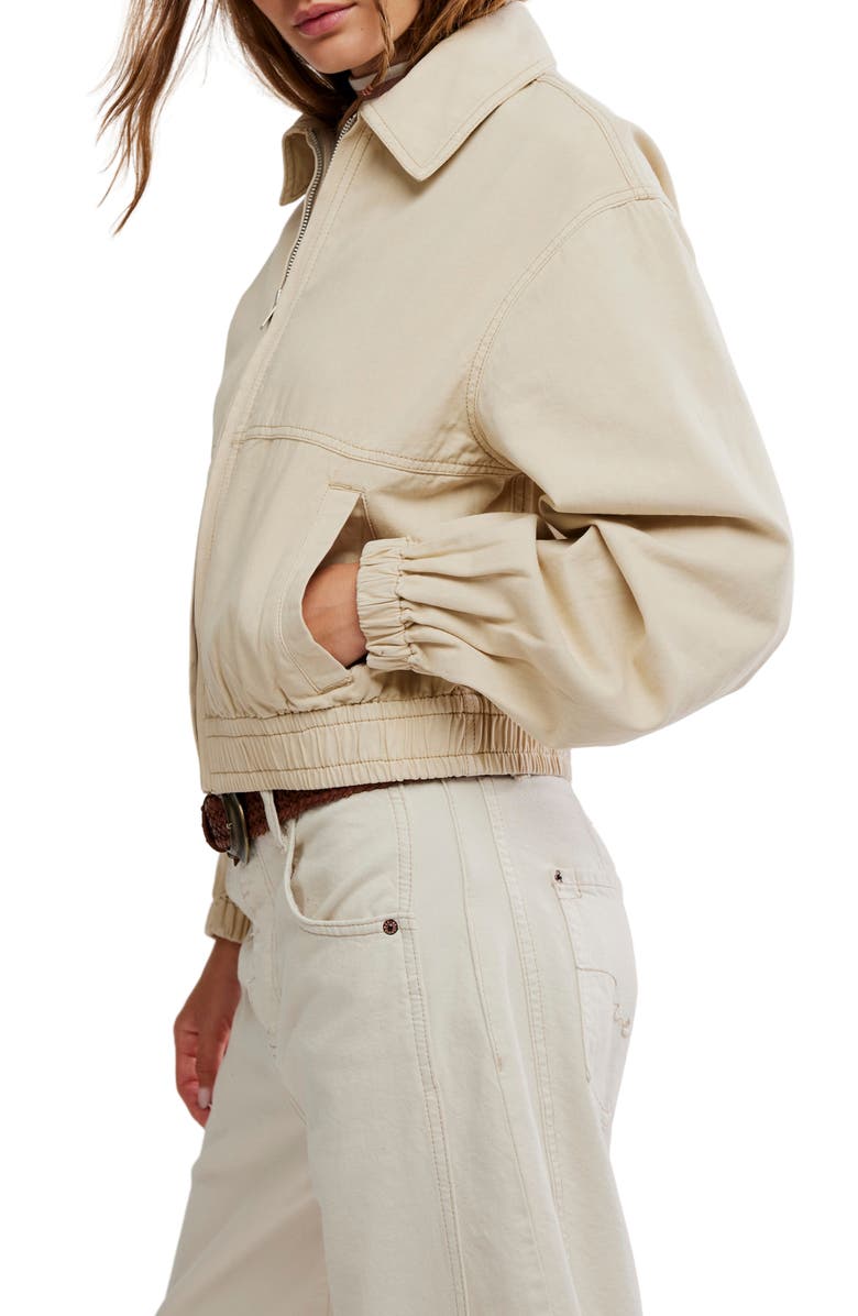 Free People Birdie Cotton Bomber Jacket, Alternate, color, Puff Pastry