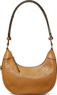 Tory Burch T-Monogram Embossed Crescent Shoulder Bag