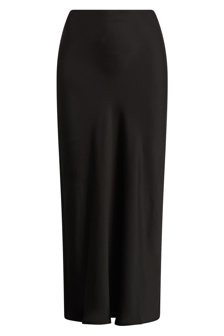 The Favorite Satin Skirt, Alternate, color, BLACK
