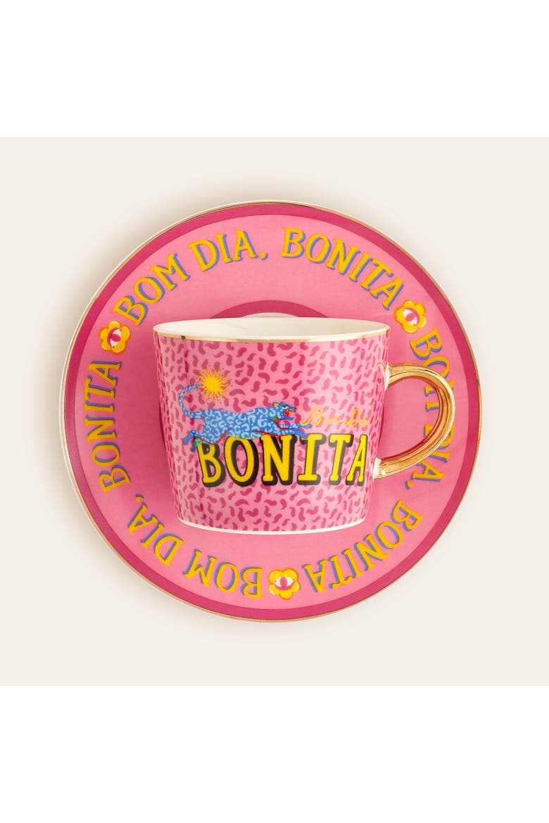 Luohu Bonita 2 Pcs Porcelain Coffee Set 3 oz. Coffee Ritual, Main, color, Pink