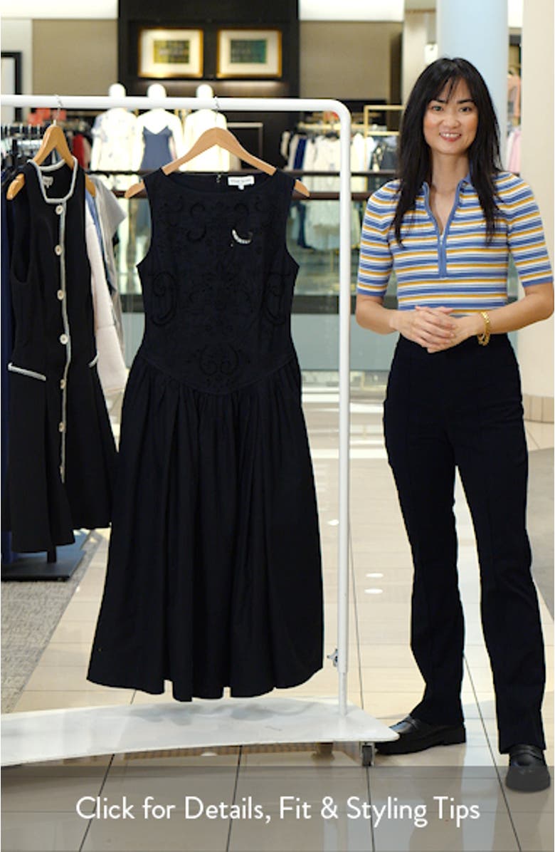 Embroidered Broderie Anglaise Midi Dress, sales video thumbnail