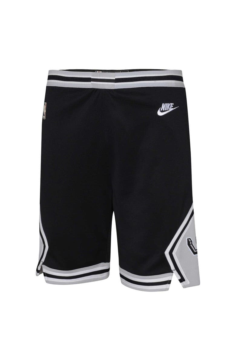 Nike Youth Nike Black San Antonio Spurs Hardwood Classics Swingman Shorts, Alternate, color,