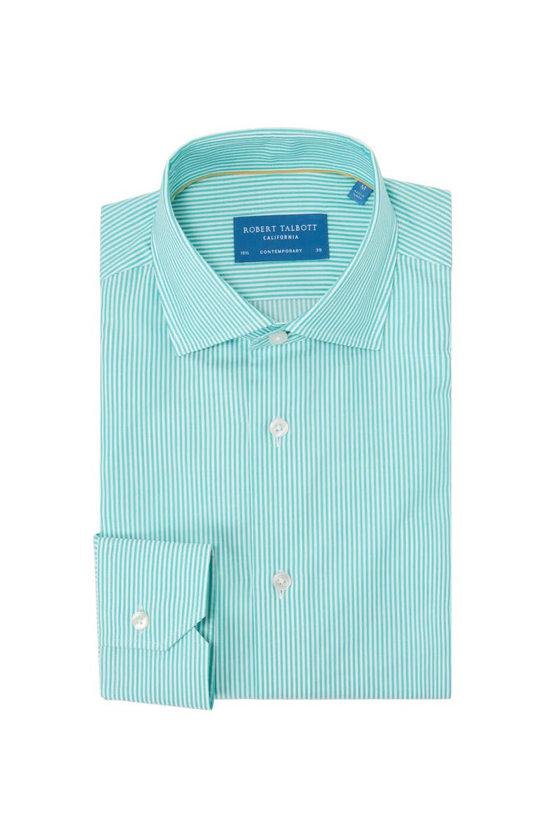 Robert Talbott Reynolds Dobby Stripe Shirt in Contemporary Fit, Main, color, Green